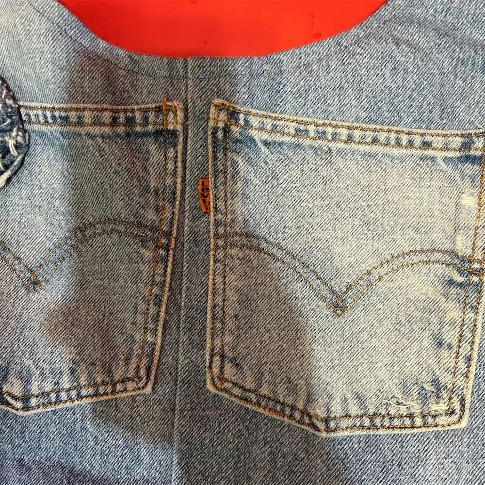 Levi's Light Blue Denim Hobo Bag with Yellow Lining